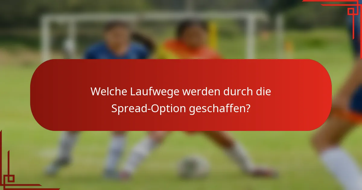 Welche Laufwege werden durch die Spread-Option geschaffen?