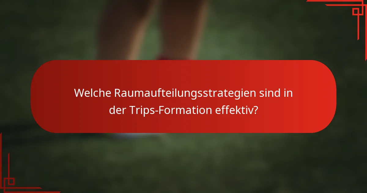 Welche Raumaufteilungsstrategien sind in der Trips-Formation effektiv?