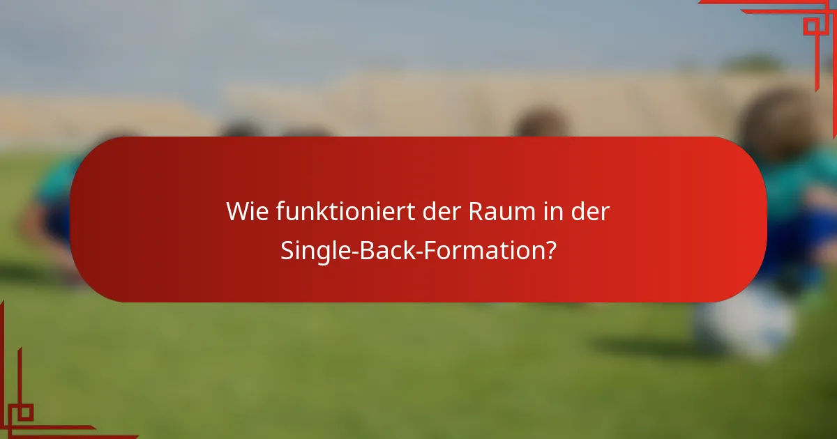 Wie funktioniert der Raum in der Single-Back-Formation?